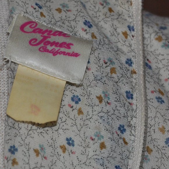 Vtg 70s Calico Floral Candi Jones Tiered Maxi Prairie Boho Cottagecore DRESS 2 - Picture 14 of 14